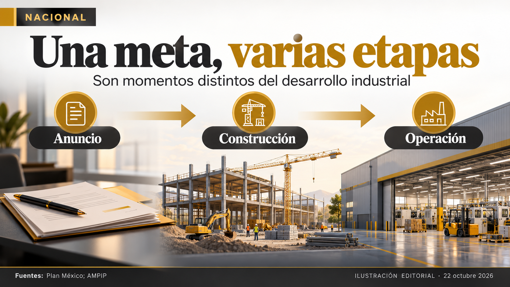 Anuncio, construcción y operación: etapas que no deben confundirse.