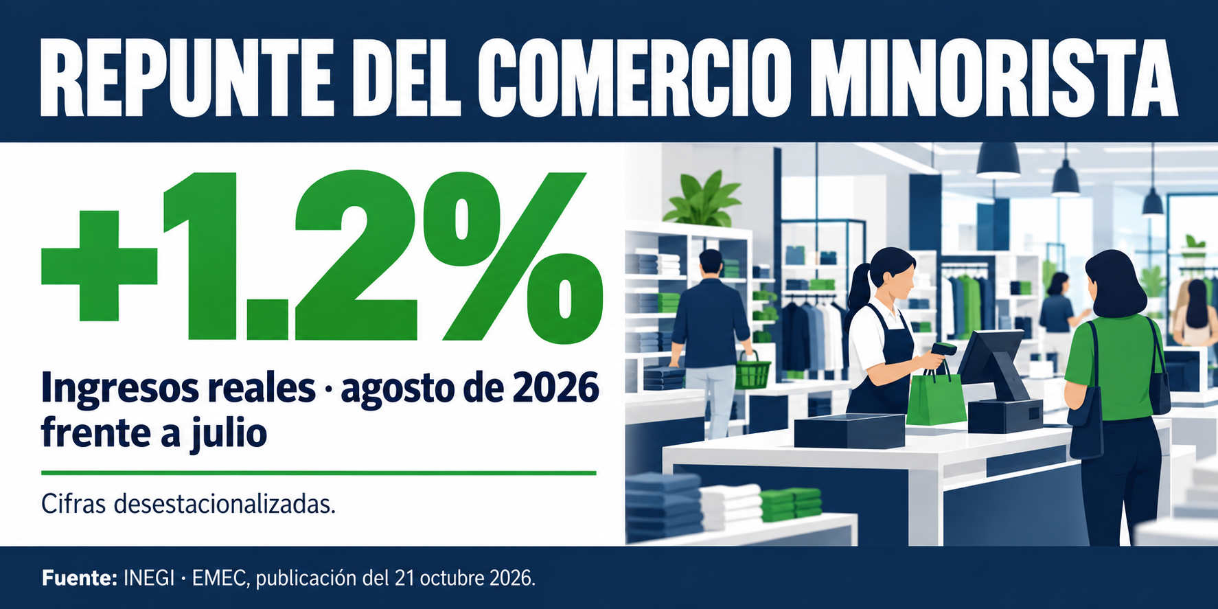 México recupera ventas; el ingreso laboral sigue otro ritmo