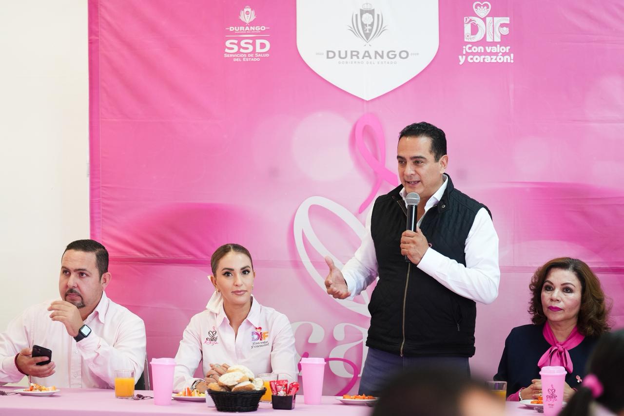 Marisol Rosso y Toño Ochoa generan conciencia sobre cáncer de mama; realizan primer Café Rosa con policías municipales