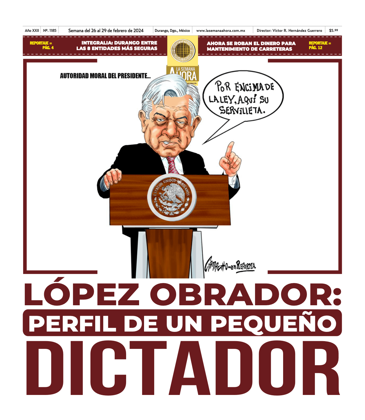 Portada del semanario 1185